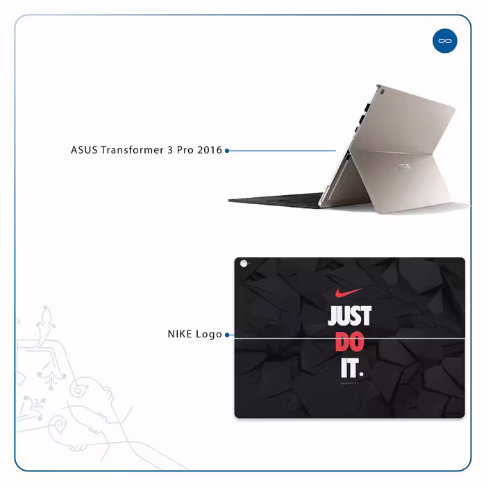 برچسب پوششی ماهوت مدل NIKE-Logo مناسب برای تبلت ایسوس Transformer 3 Pro 2016
