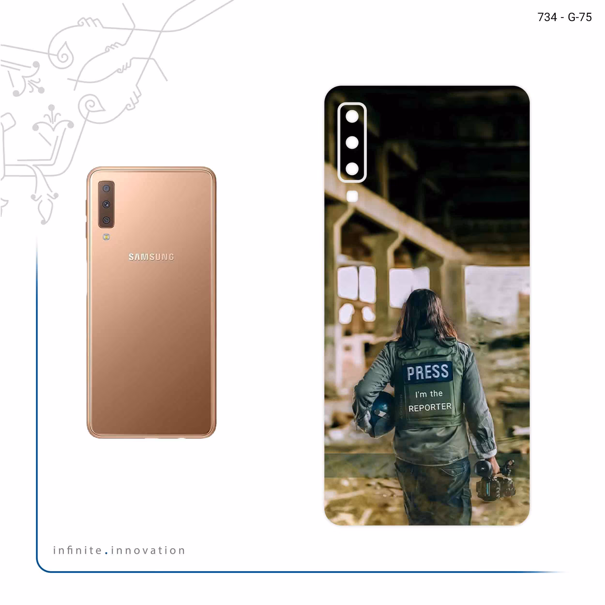 برچسب پوششی ماهوت مدل Reporter مناسب برای گوشی موبایل سامسونگ Galaxy A7 2018