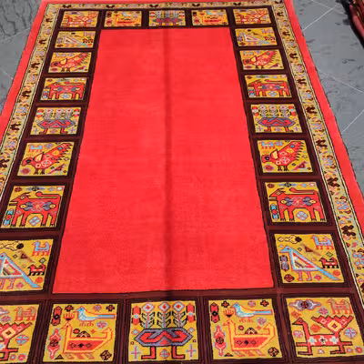 فرش دستبافت یک و نیم متری طرح زمینه ساده کد AA477