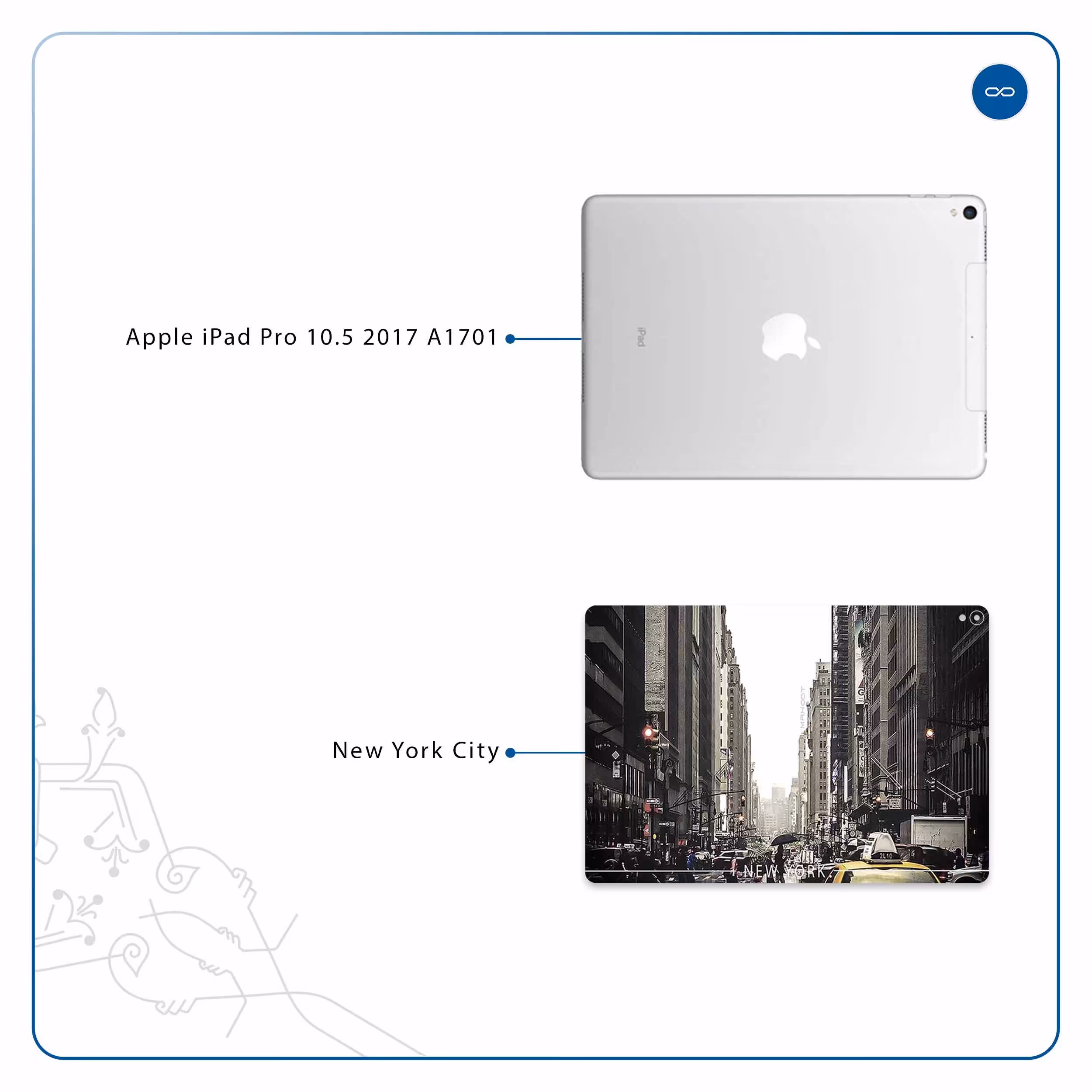 برچسب پوششی ماهوت مدل New York City مناسب برای تبلت اپل iPad Pro 10.5 2017 A1701