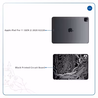 برچسب پوششی ماهوت مدل Black Printed Circuit Board مناسب برای تبلت اپل iPad Pro 11 (GEN 2) 2020 A2228