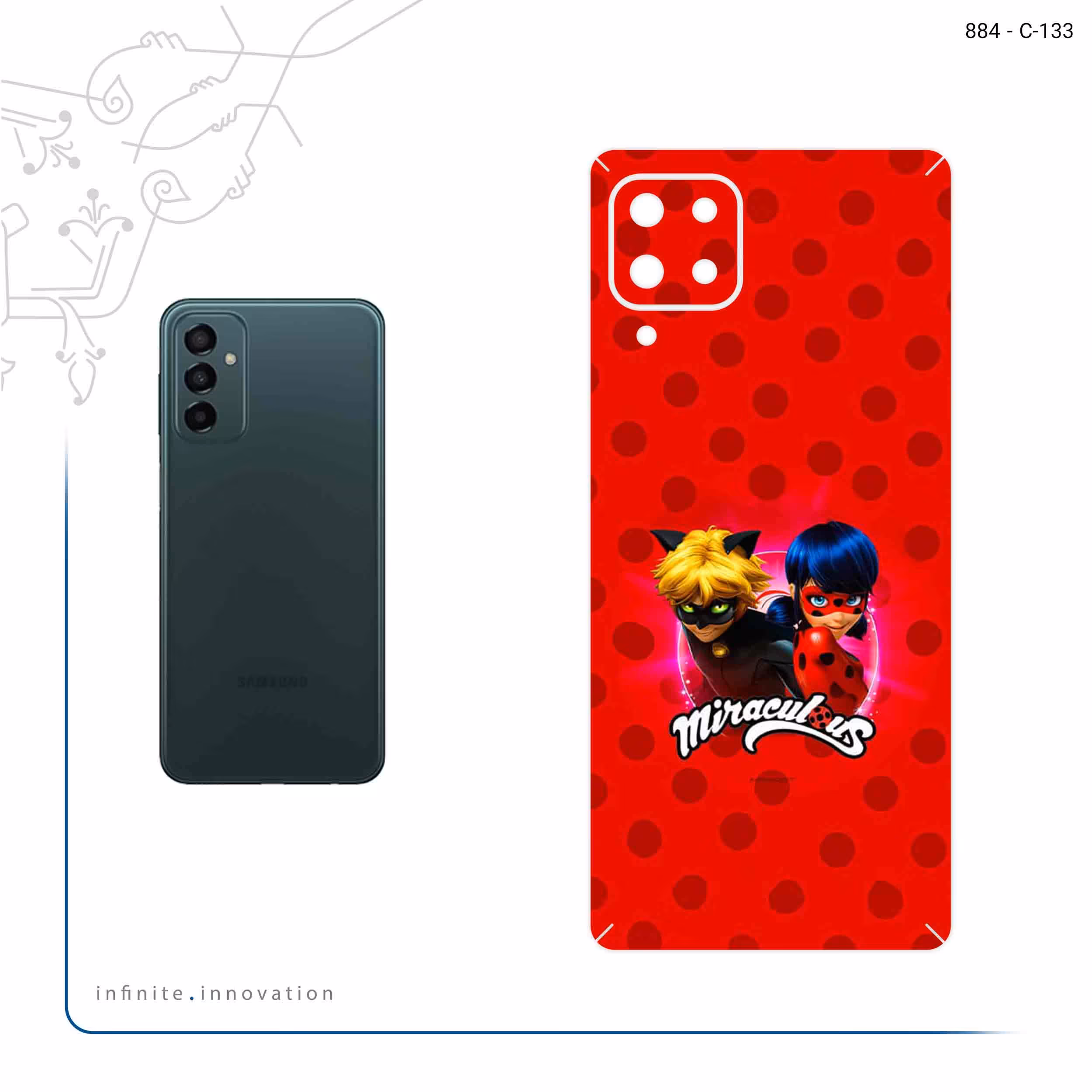 برچسب پوششی ماهوت مدل Ladybug and Cat Noir مناسب برای گوشی موبایل سامسونگ Galaxy M62