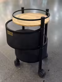 سبد سیب زمینی پیاز(جا پیازی) توری فلزی چرخدار 2 و 3 طبقه صفحه چوب KOTIRO