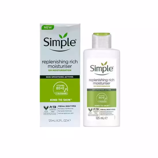کرم آبرسان و مرطوب کننده انگلیسی سیمپل ریچ Simple Rich مناسب پوست معمولی و خشک 125 میل