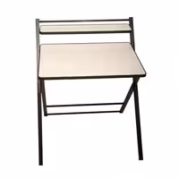 میز تحریر تاشو ایستاده دانشجویی سفید با نوار لاستیکی