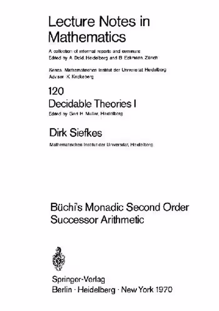 خرید و دانلود نسخه کامل کتاب Decidable Theories I