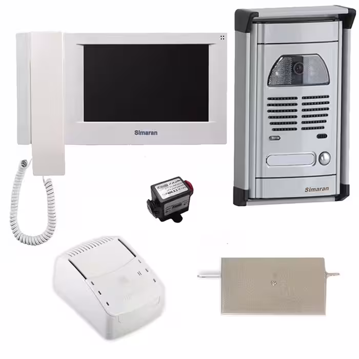 مجموعه دربازکن تصویری سیماران مدل 73M-VFC1 به همراه محافظ ولتاژ مانیتور