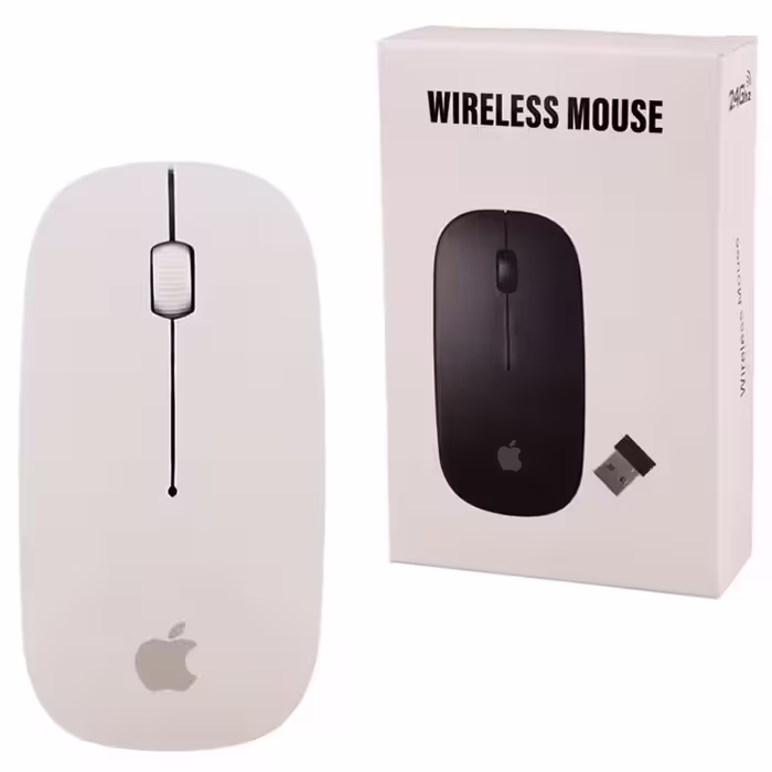 موس بیسیم طرح اپل سفید Wireless Mouse A100