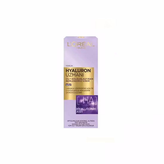 کرم آبرسان دور چشم هیالورونیک اسید لورال LOREAL حجم 15 میل