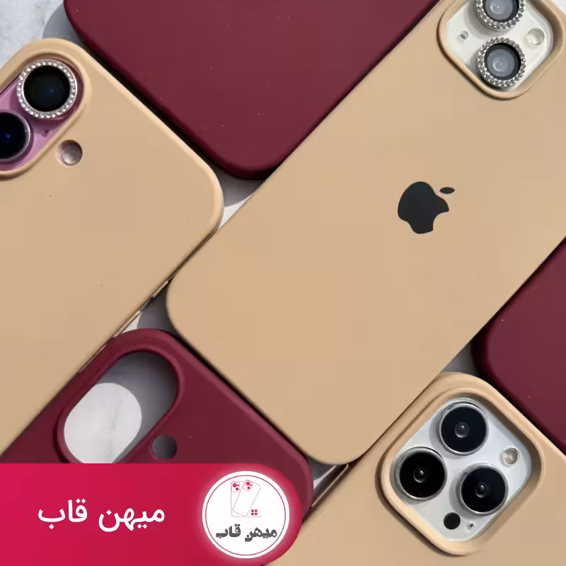 قاب گوشی آیفون سیلیکونی موکا و چری - کد (66164)