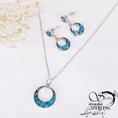 نیمست نقره دست ساز با سنگ فیروزه نیشابور کد 11550