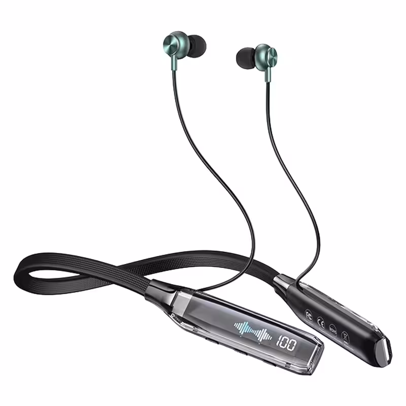 هدفون بلوتوثی گردنی ریمکس مدل RB-S20 با حذف نویز HD، درگاه شارژ USB Type-C، با قابلیت اتصال به چند دستگاه، طراحی ارگونومیک، مقاوم در برابر رطوبت و عرق