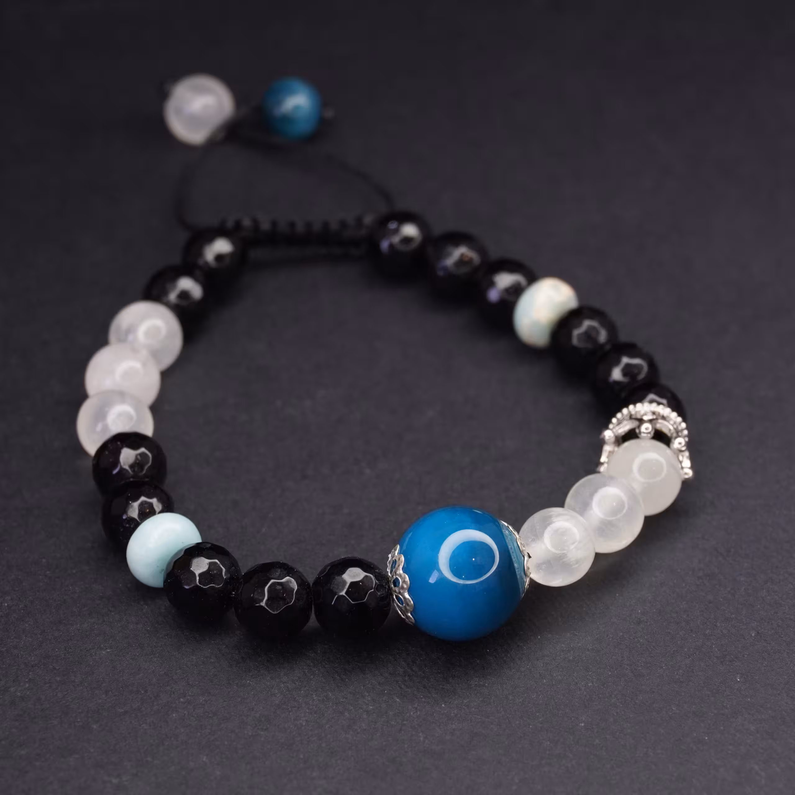 دستبند سنگی عقیق وسلنایت وجاسپر کد 310188