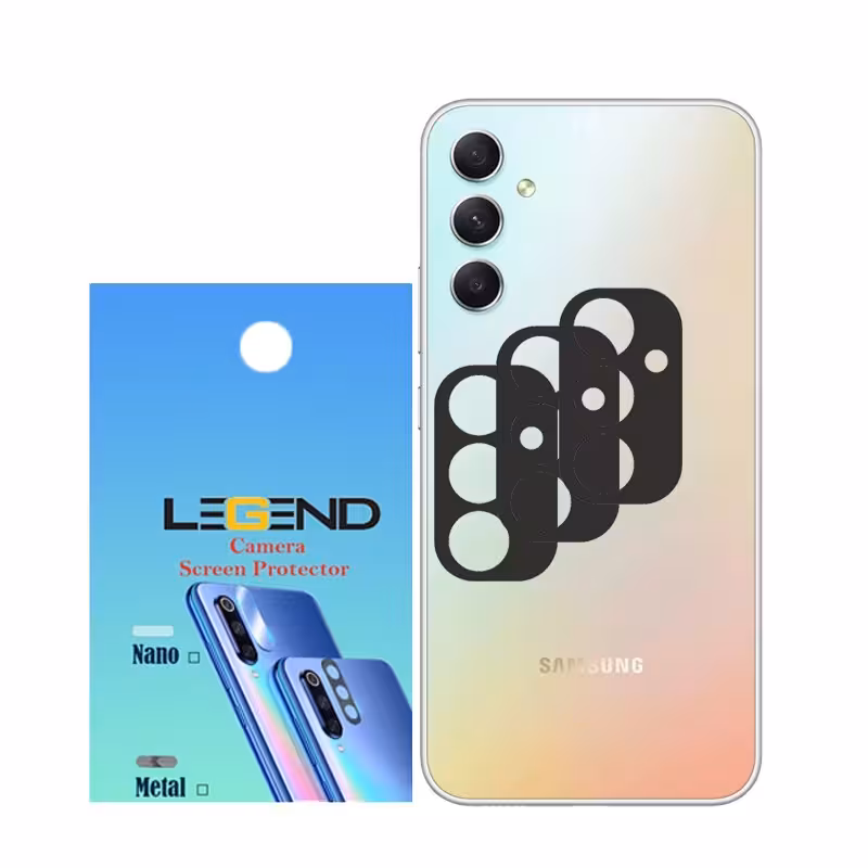 محافظ لنز دوربین لجند مدل قابدار مناسب برای موبایل سامسونگ Galaxy A34 بسته 3 عددی