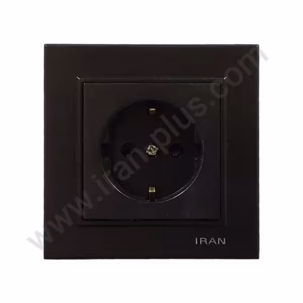 پریز برق ارت دار مدل برلیان رنگی مشکی