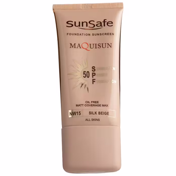 سان سیف-ضد افتاب کرم پودری SPF50 بژ ابریشمیNW15