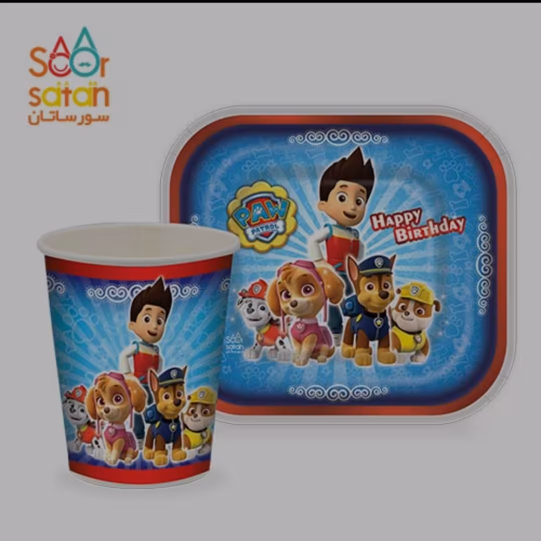 بشقاب و لیوان تم سگ های نگهبان 12عددی