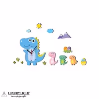 ساعت دیواری کودک باروچین مدل خانواده دایناسورها