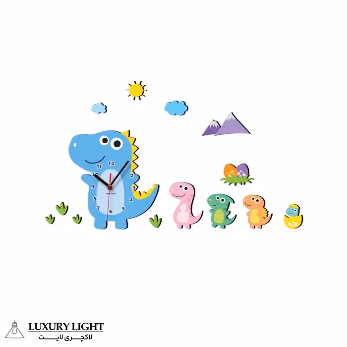 ساعت دیواری کودک باروچین مدل خانواده دایناسورها