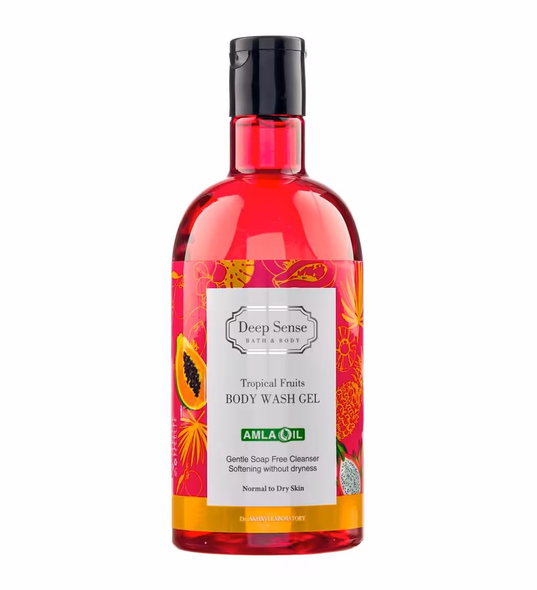 شامپو بدن تروپیکال دیپ سنس مناسب پوست های خشک و معمولی 400 میلی لیتر  Deep Sense Tropical Fruits Body Wash Gel 400 ml