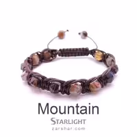 دستبند بافت چرمی سنگ عقیق Mountain