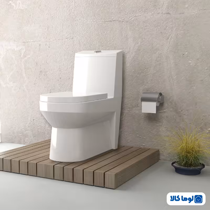 توالت فرنگی گلسار مدل وینر 76 واش داون توربو   شیر بیده