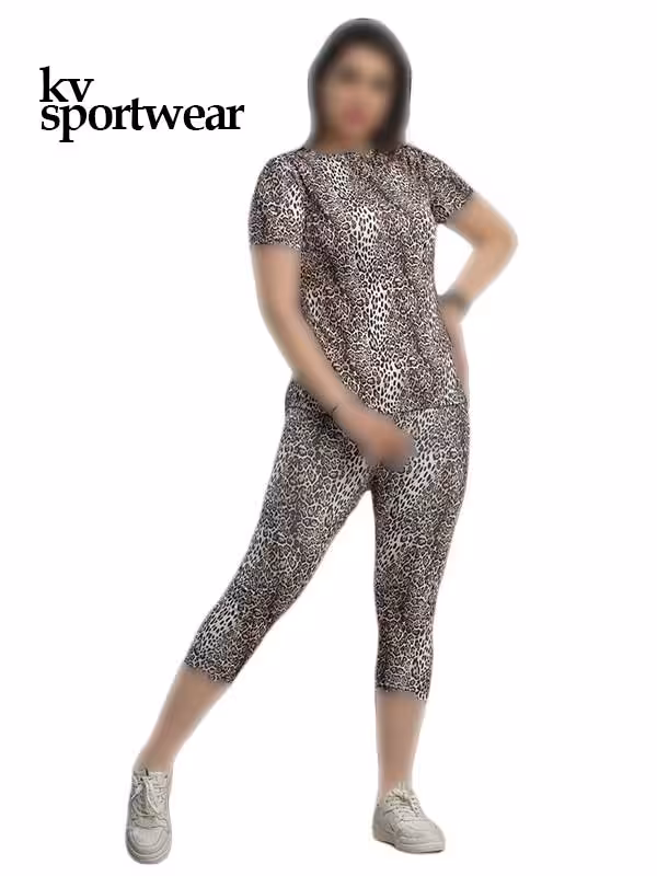 ست تیشرت شلوارک ورزشی زنانه طرح Tiger