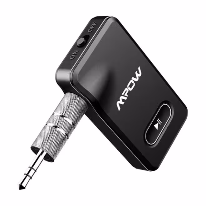 گیرنده بلوتوث نسل 5.0 برای بلندگوهای سیمی هدفون استریو پخش موسیقی خانگی و خودرو قایل حمل عمر باتری 15 ساعته MPOW BH129 Bluetooth