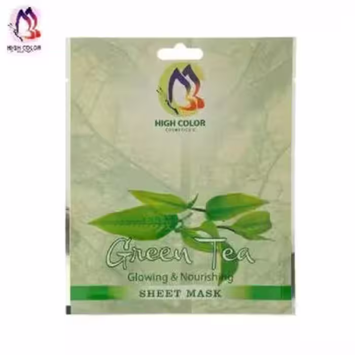 ماسک نقابی صورت چای سبز high color ( ضدپیری ، رفع پف و سیاهی دور چشم )