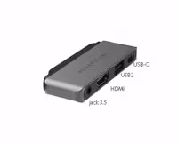 هاب 4 پورت تایپ سی به HDMI و USB2 و Jack3.5 برند پاورولوژی مدل P41PACHGY