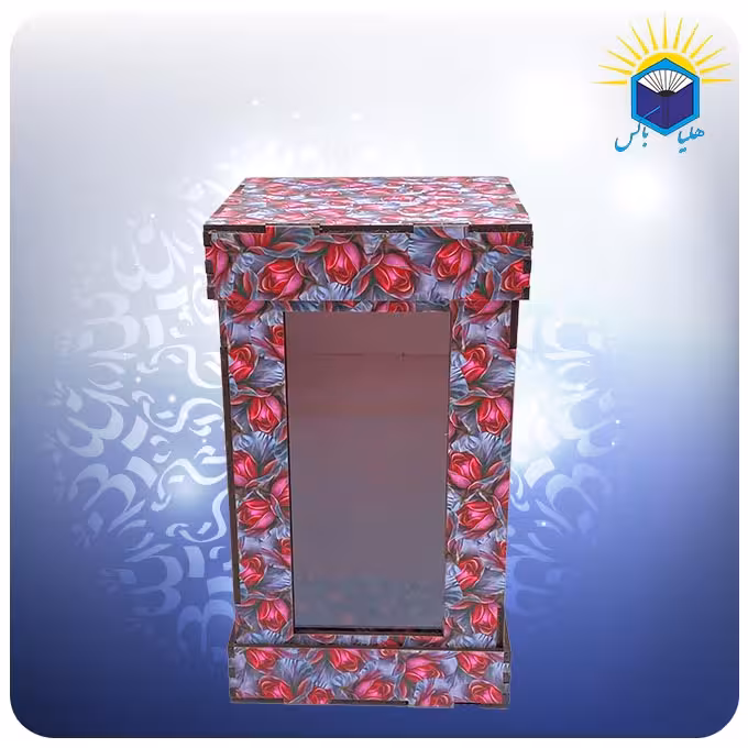 جعبه 3 تکه طلق دار 12*12*20 طرح گل رز