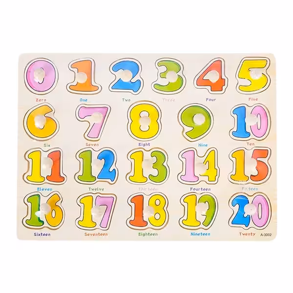 پازل چوبی پین دار اعداد