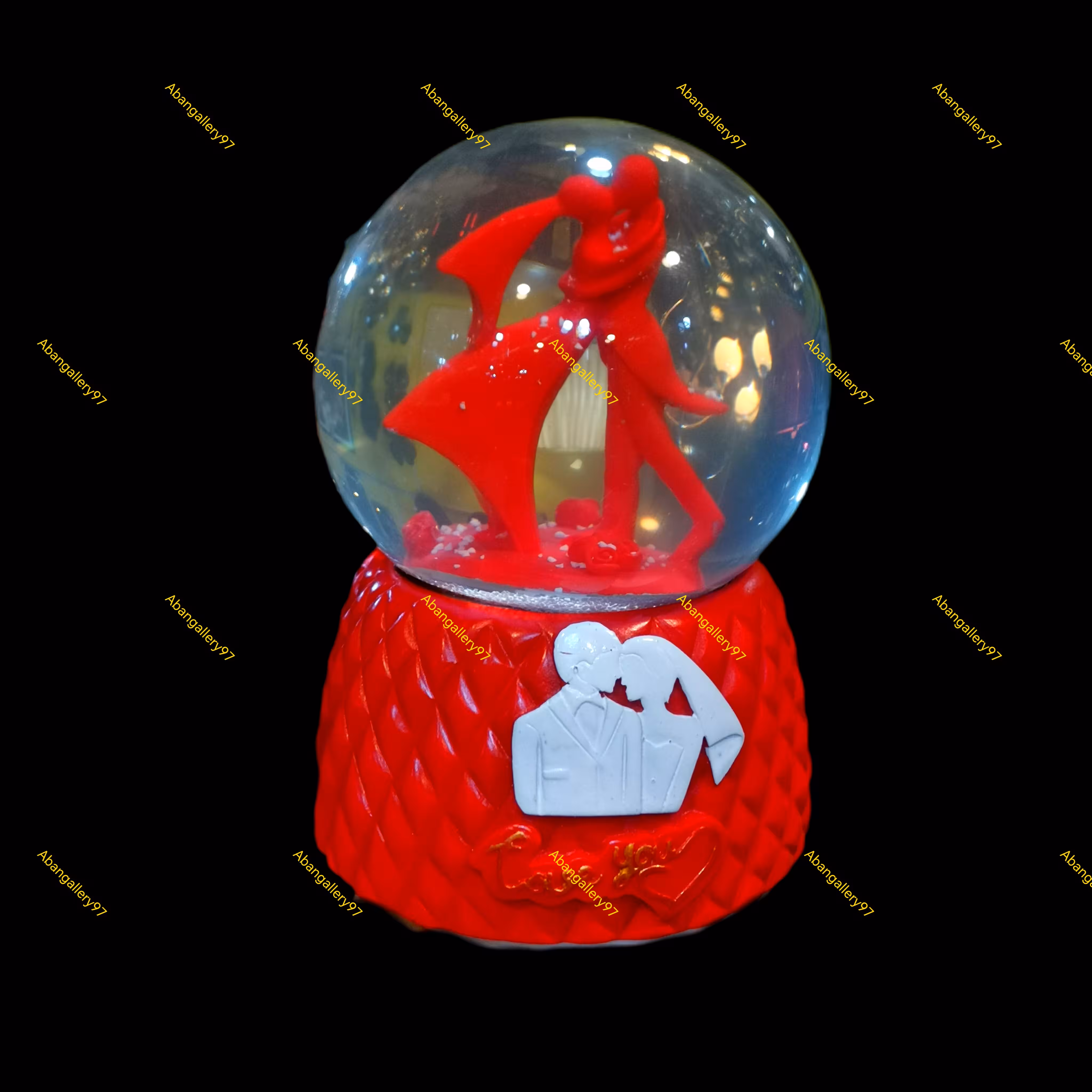 گوی موزیکال بزرگ پمپی برفی چراغدار درجه یک