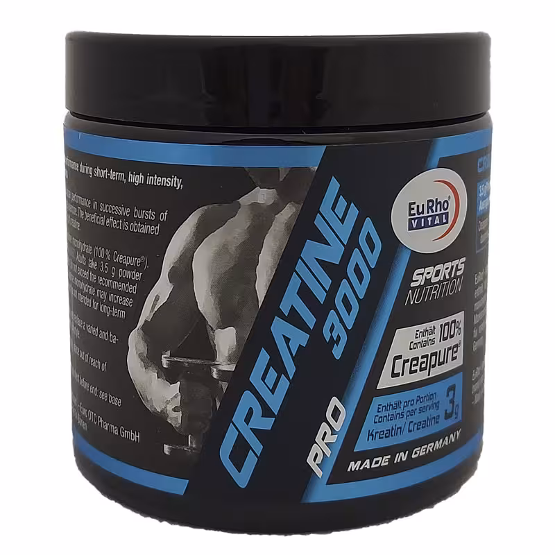 پودر کراتین 3000 یوروویتال 250 گرم | Eurhovital Creatine 3000 Powder