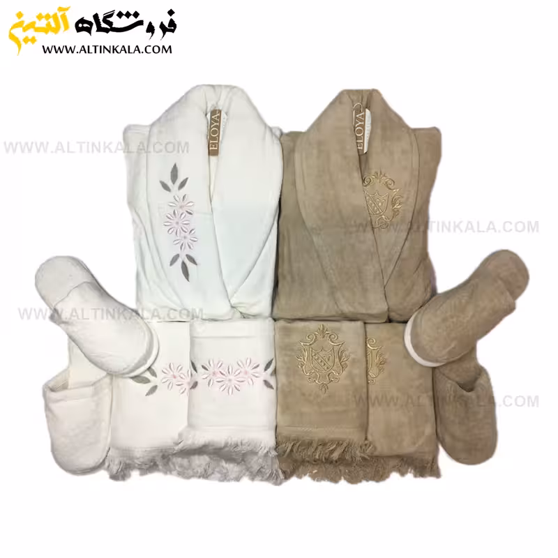 سرویس حوله عروس و داماد 12تکه گلدوزی ELOYA