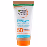 کرم ضد آفتاب ضد حساسیت گارنیر175 میل  SPF50   Garnier Ambre Solaire Advanced Sensitive Ceramide Protect