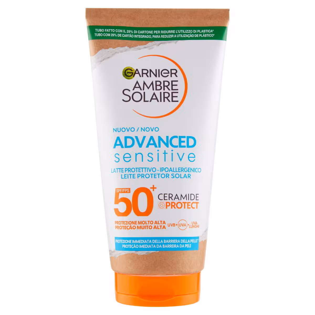 کرم ضد آفتاب ضد حساسیت گارنیر175 میل  SPF50   Garnier Ambre Solaire Advanced Sensitive Ceramide Protect