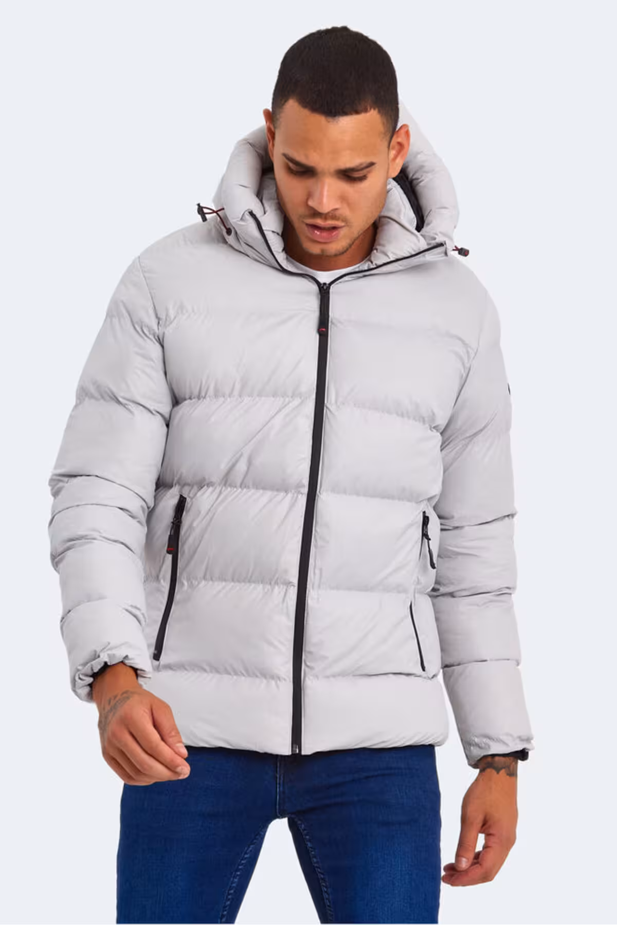 کاپشن خاکستری مردانه کت و HANK اورجینال Slazenger
