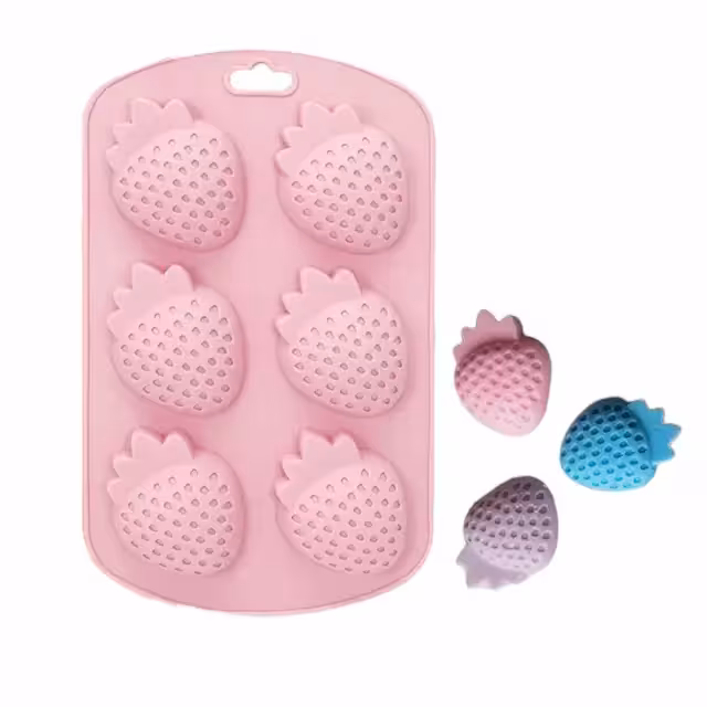 قالب سیلیکون توت فرنگی 6 خانه