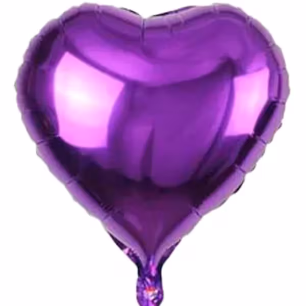 بادکنک فویلی قلب بنفش