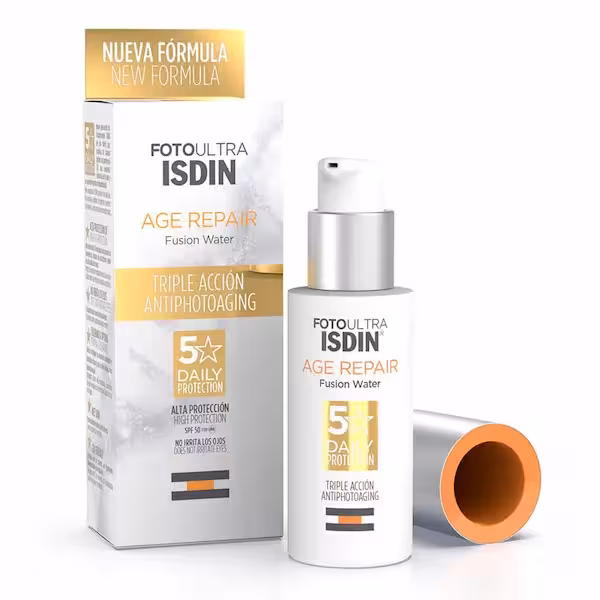 ضد آفتاب ضد چروک بی رنگ ایزدین مدل ایج ریپیر SPF 50