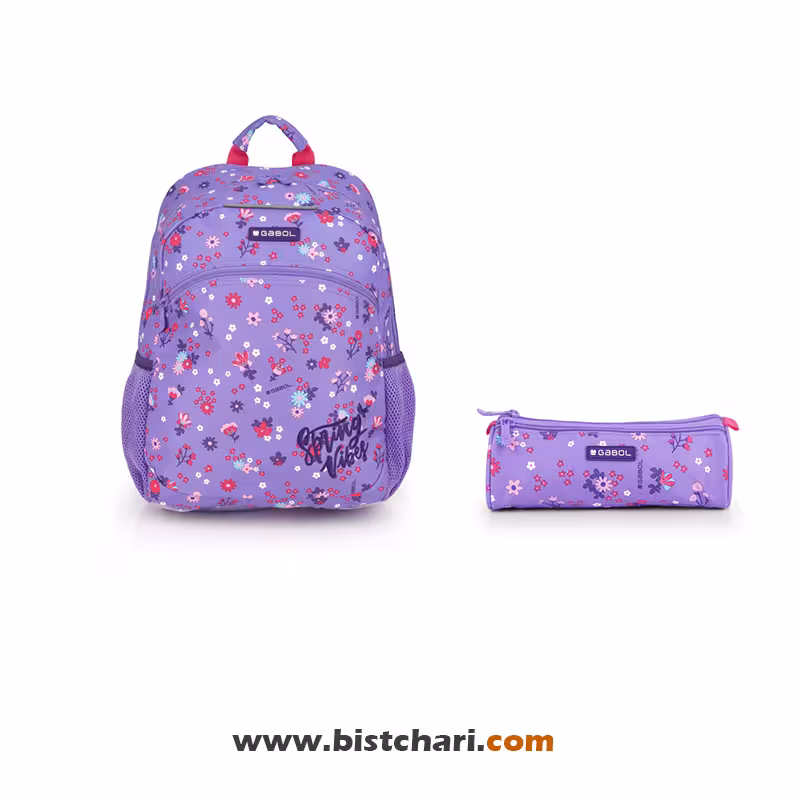 ست کوله پشتی سایز 31 و جامدادی مدل Violet برند گابل Gabol