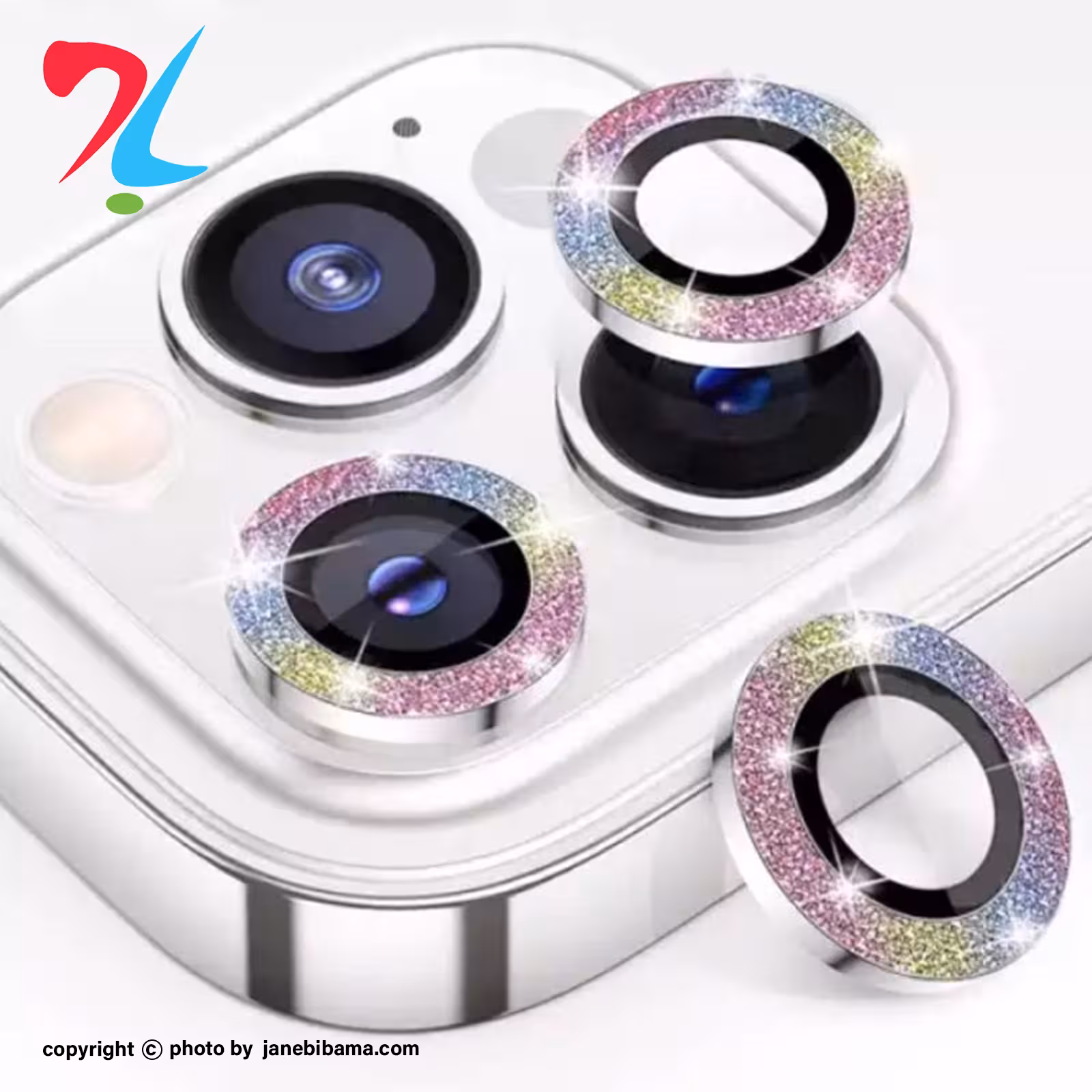 محافظ لنز دوربین مدل رینگی شاین دار مناسب برای گوشی موبایل اپل Iphone 14 pro / 14 pro max - هفت رنگ