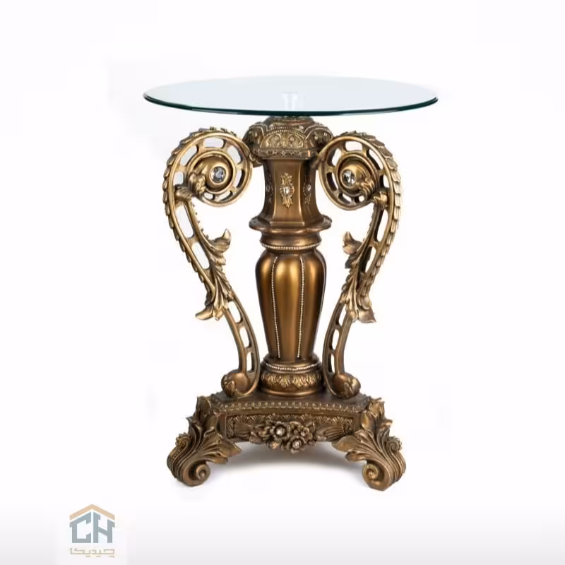 میز سه پایه طرح برنز گلدکیش مدل 2-1430