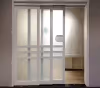 مکانیزم تاپ لاین ترکیبی چوبی DW2 تک درب ثابت و 2 درب متحرک بدون پروفیل کف با عرض حداکثر 360 فانتونی کد K111