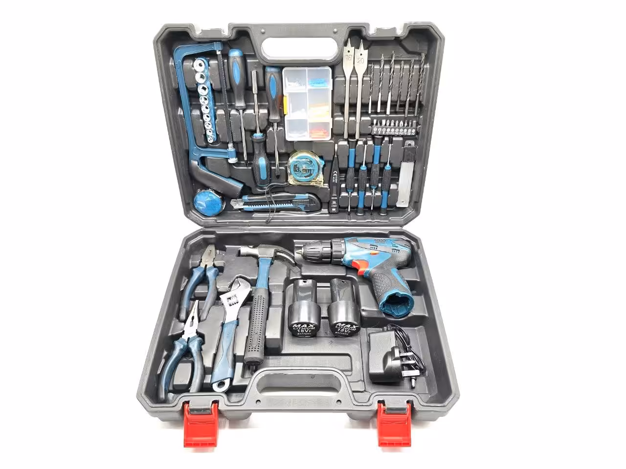 مجموعه دریل شارژی 18 ولت 100 عددی باس با لوازم کامل مدل 6-261