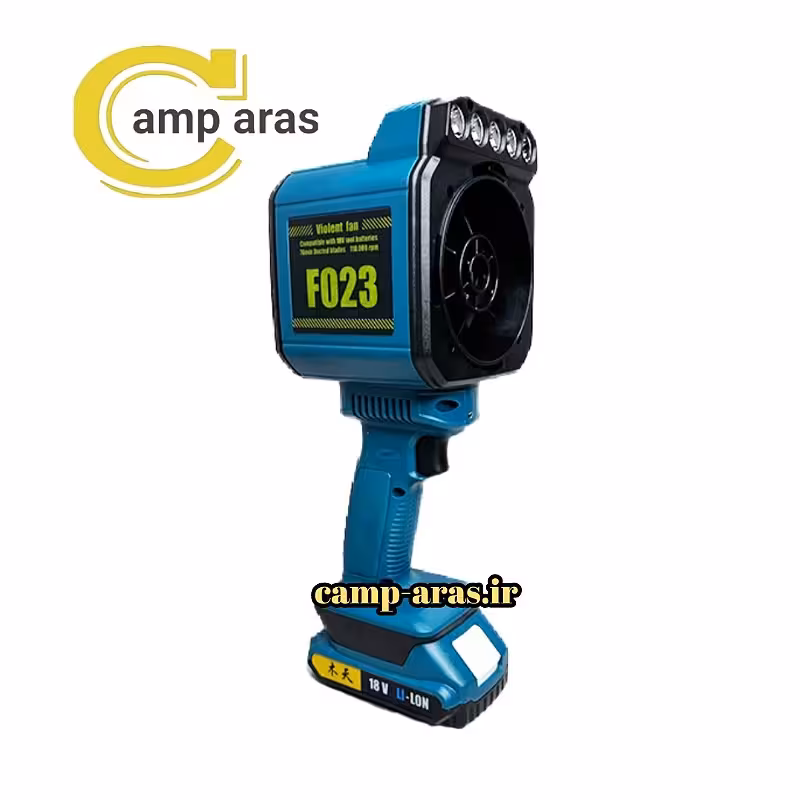 جت فن شارژی قدرتمند مدل Violent F023 چراغ قوه دار - کمپ آراس