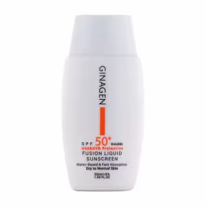 کرم ضد آفتاب بی رنگ ژیناژن مدل Fusion Liquid مناسب پوست خشک و نرمال 50 میلی لیتر