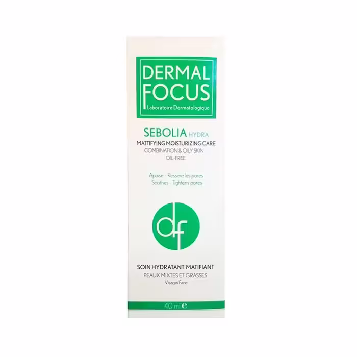 کرم آبرسان و مات کننده پوست چرب درمال فوکوس مدل Sebolia Hydra حجم 40 میل