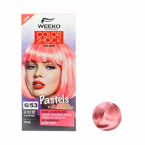 کیت رنگ مو ویکو مدل color shock شماره 6/53 حجم 80 میلی لیتر رنگ صورتی